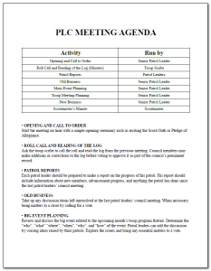PLC Meeting Agenda - Preview